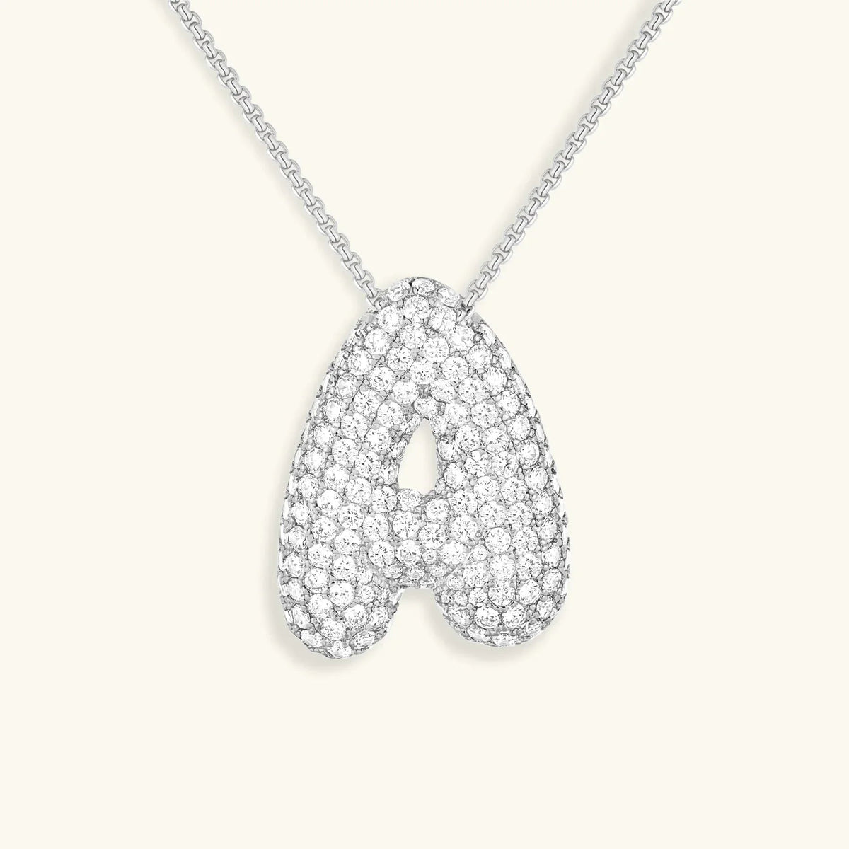 [AM Jewels]Bubble Initial Diamond Necklace