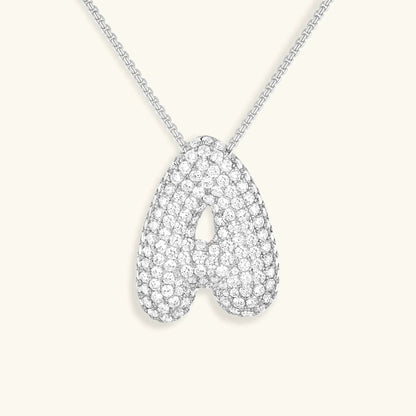[AM Jewels]Bubble Initial Diamond Necklace