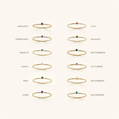 [AM Jewels]Amelia Birthstone Stacker Ring