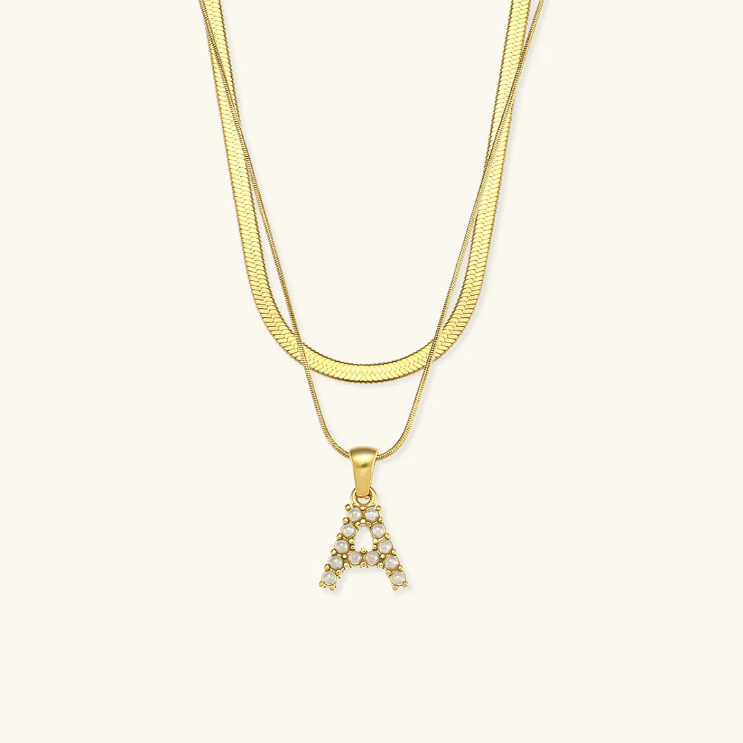 [AM Jewels]Fiona Layered Gold Initial Letter Necklace