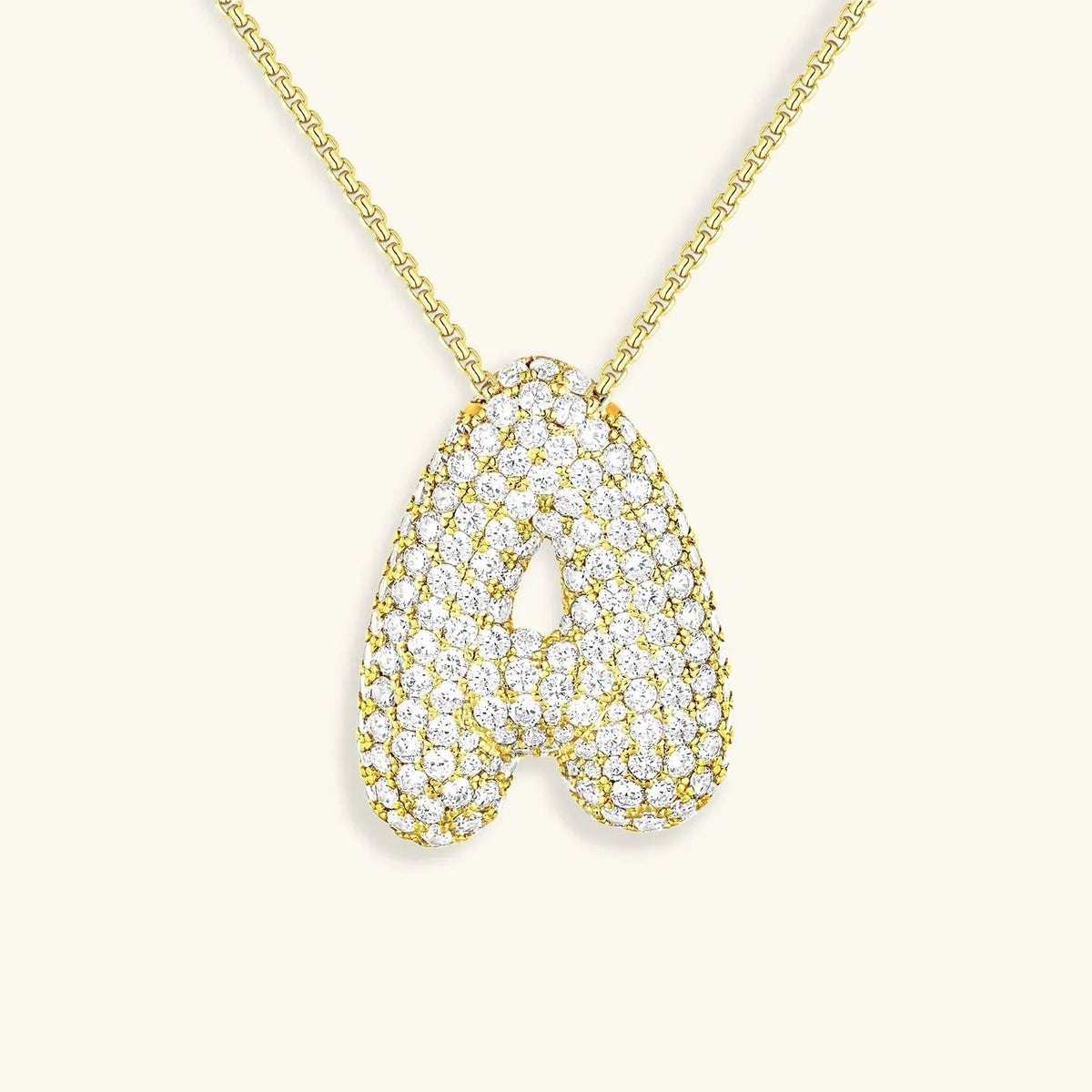 [AM Jewels]Bubble Initial Diamond Necklace
