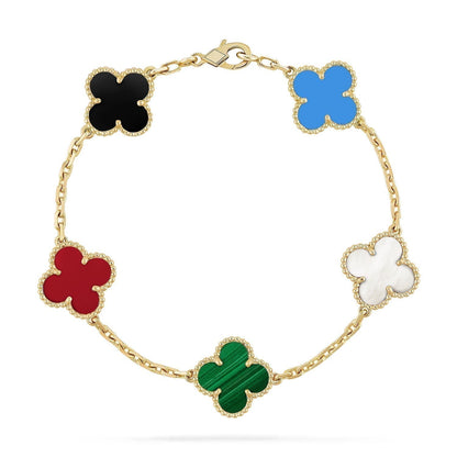 [Am jewelry]CLOVER 5 MOTIFS MULTICOLOR BRACELET