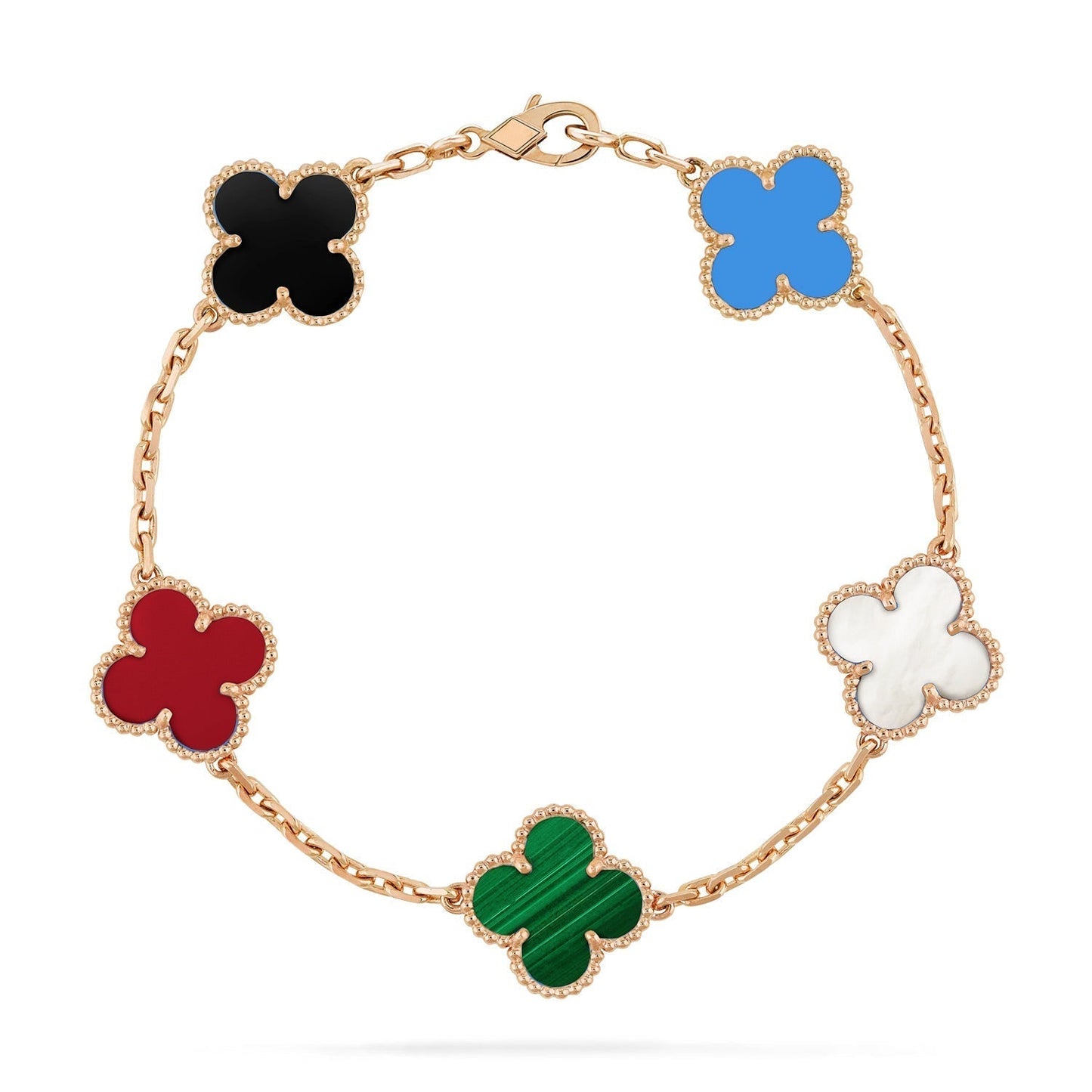 [Am jewelry]CLOVER 5 MOTIFS MULTICOLOR BRACELET
