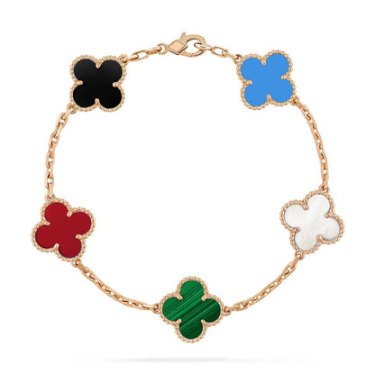 [Am jewelry]CLOVER 5 MOTIFS MULTICOLOR BRACELET