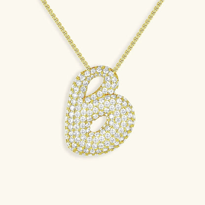 [AM Jewels]Bubble Initial Diamond Necklace
