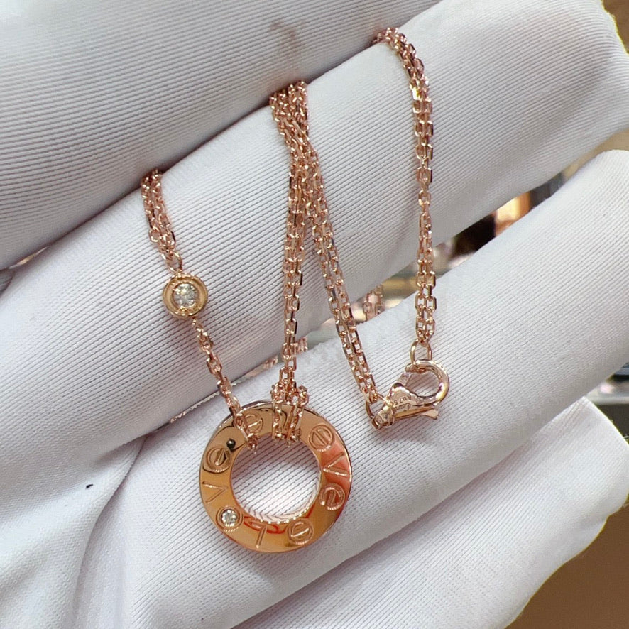 [Am jewelry]LOVE NECKLACE 16MM 2 DIAMONDS