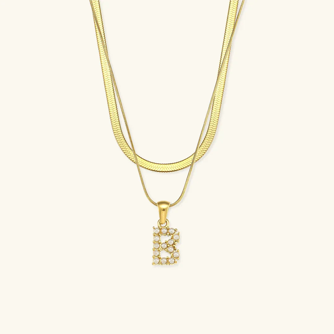 [AM Jewels]Fiona Layered Gold Initial Letter Necklace