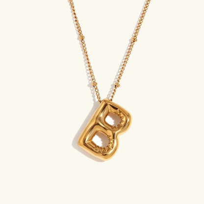 [AM Jewels]Balloon Gold Initial Necklace