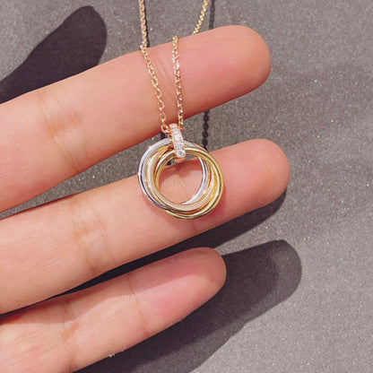 [Am jewelry]TRINITY NECKLACE GOLD  DIAMONDS