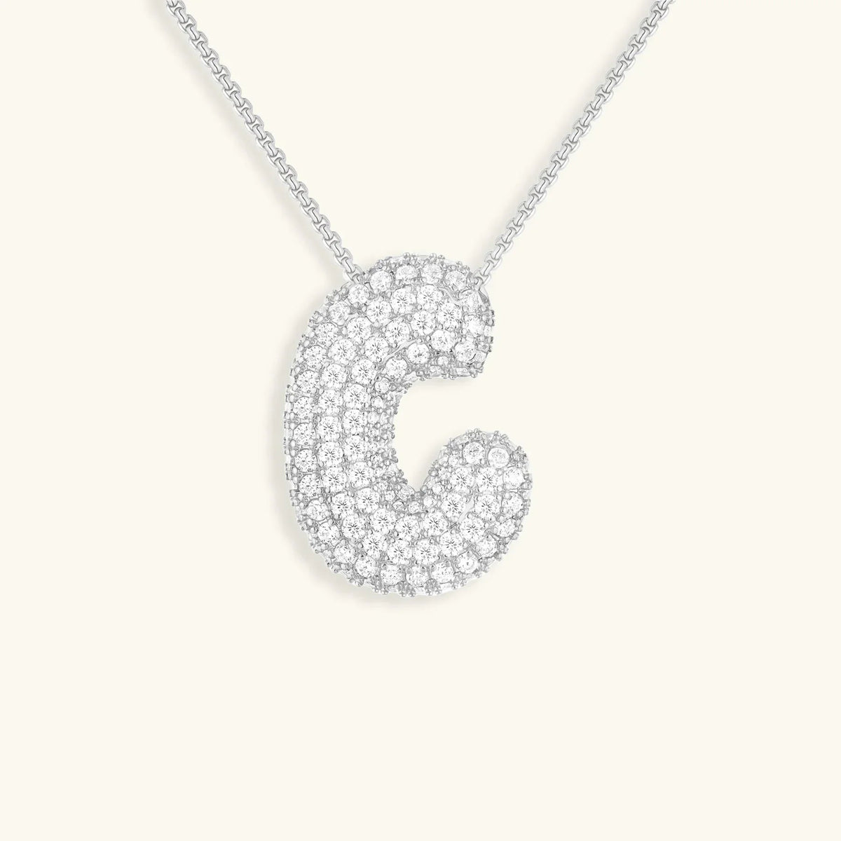 [AM Jewels]Bubble Initial Diamond Necklace