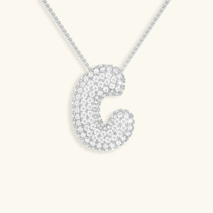 [AM Jewels]Bubble Initial Diamond Necklace