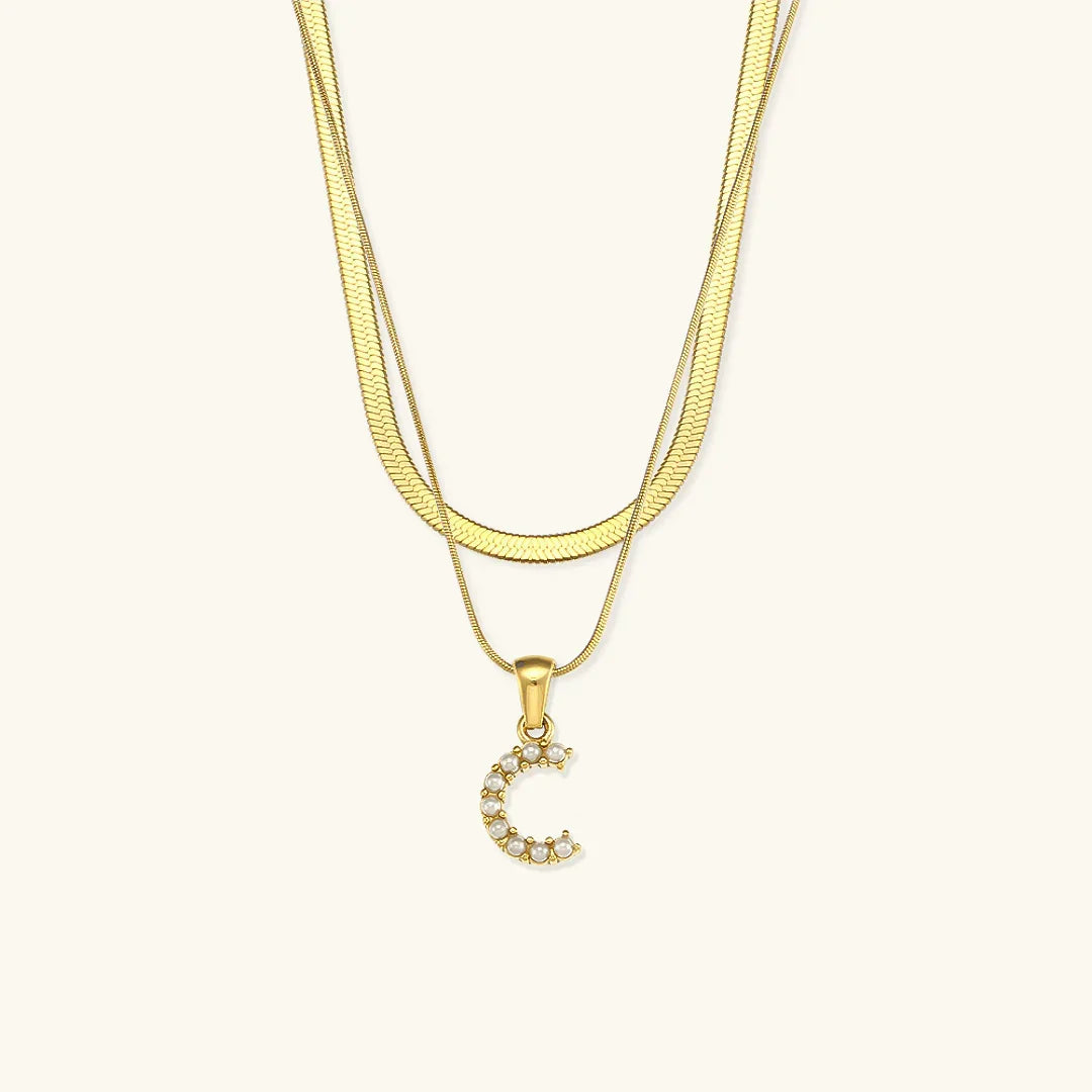[AM Jewels]Fiona Layered Gold Initial Letter Necklace