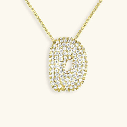 [AM Jewels]Bubble Initial Diamond Necklace