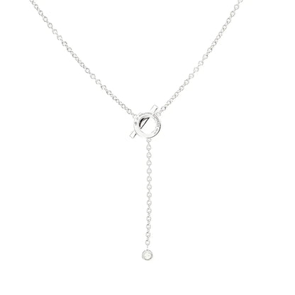 [Am jewelry]FINESSE SILVER DIAMOND NECKLACE