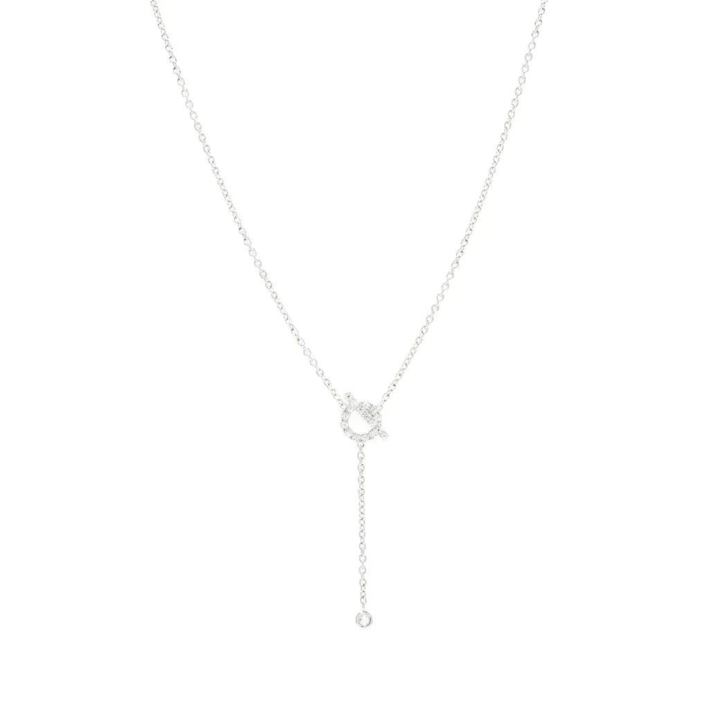 [Am jewelry]FINESSE SILVER DIAMOND NECKLACE
