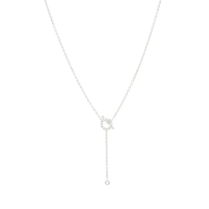 [Am jewelry]FINESSE SILVER DIAMOND NECKLACE