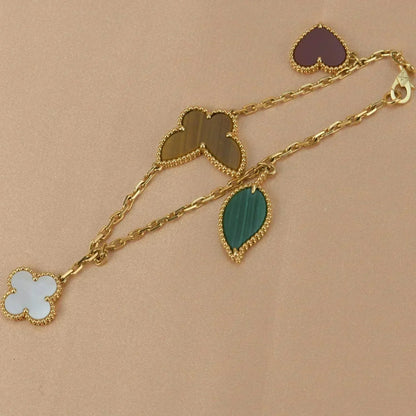 [Am jewelry]LUCKY SPRING 5 MOTIF GOLD BRACELET