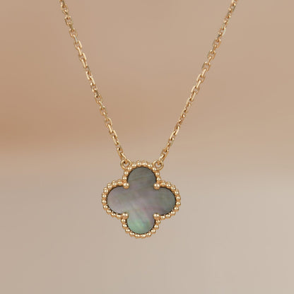 [Am jewelry]CLOVER 15MM  GRAY MOTHER OF PEARL NECKLACE