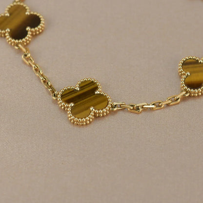 [Am jewelry] CLOVER 5 MOTIFS TIGER EYE BRACELET COLLECTION