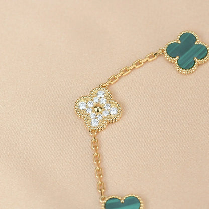 [Am jewelry] CLOVER 5 MOTIF MALACHITE BRACELET COLLECTION