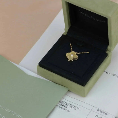 [Am jewelry]CLOVER 15MM DIAMOND GOLD MOTHER OF PEARL NECKLACE