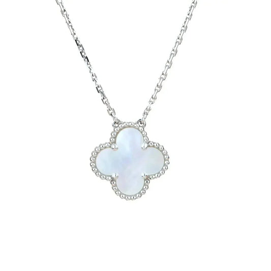[Am jewelry]CLOVER  15MM WHITE MOTHER-OF-PEARL SILVER