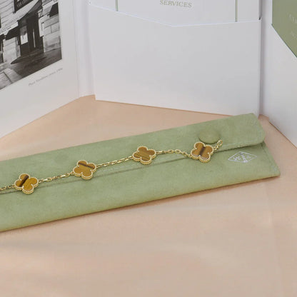 [Am jewelry] CLOVER 5 MOTIFS TIGER EYE BRACELET COLLECTION