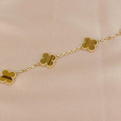 [Am jewelry] CLOVER 5 MOTIFS TIGER EYE BRACELET COLLECTION