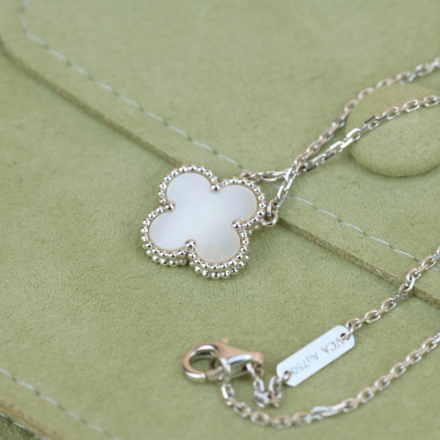 [Am jewelry]CLOVER  15MM WHITE MOTHER-OF-PEARL SILVER