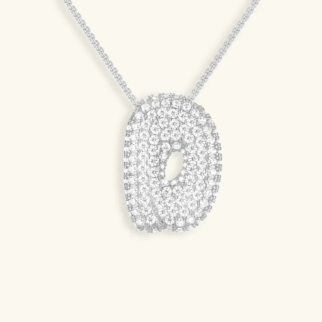 [AM Jewels]Bubble Initial Diamond Necklace