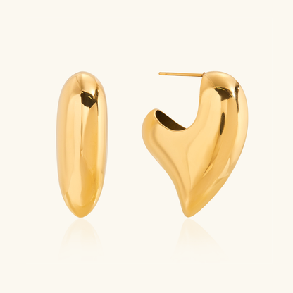 [AM Jewels]Aimee Chunky Heart Gold Earrings