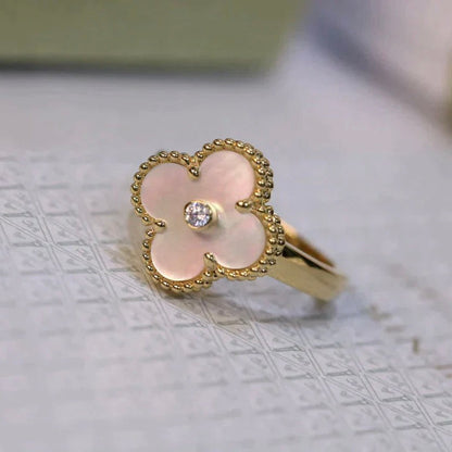 [Am jewelry]CLOVER PINK MOP RING GOLD DIAMOND