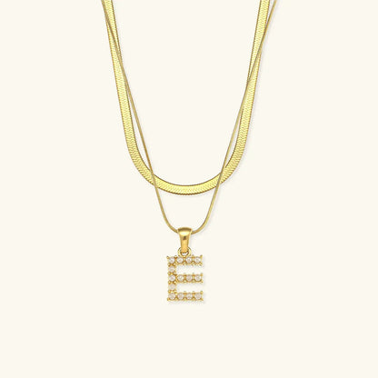 [AM Jewels]Fiona Layered Gold Initial Letter Necklace