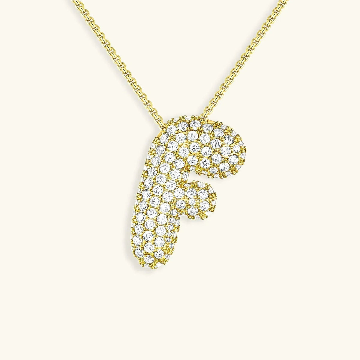 [AM Jewels]Bubble Initial Diamond Necklace