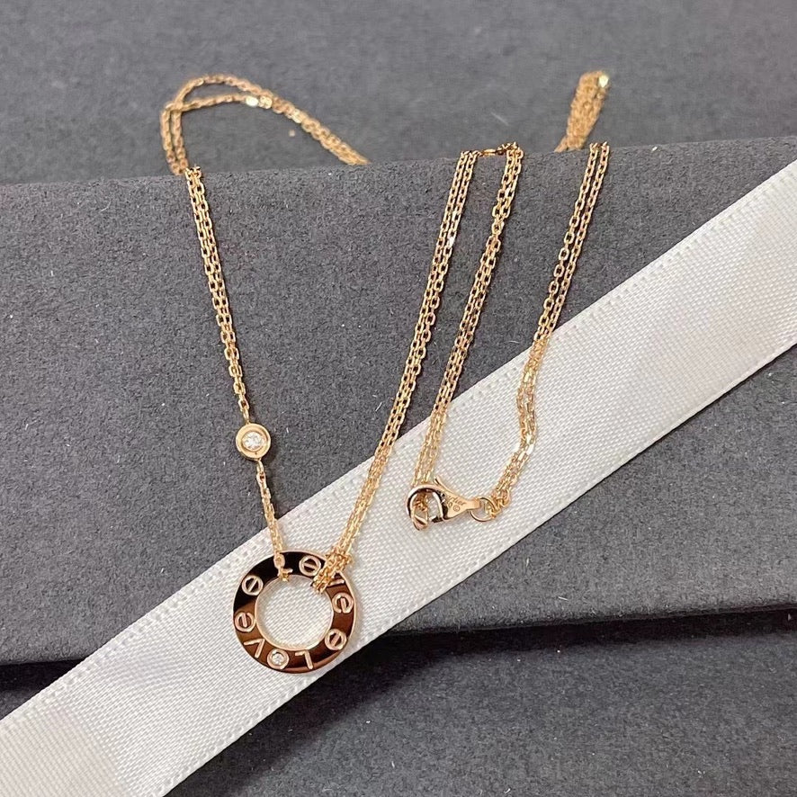 [Am jewelry]LOVE NECKLACE 16MM 2 DIAMONDS