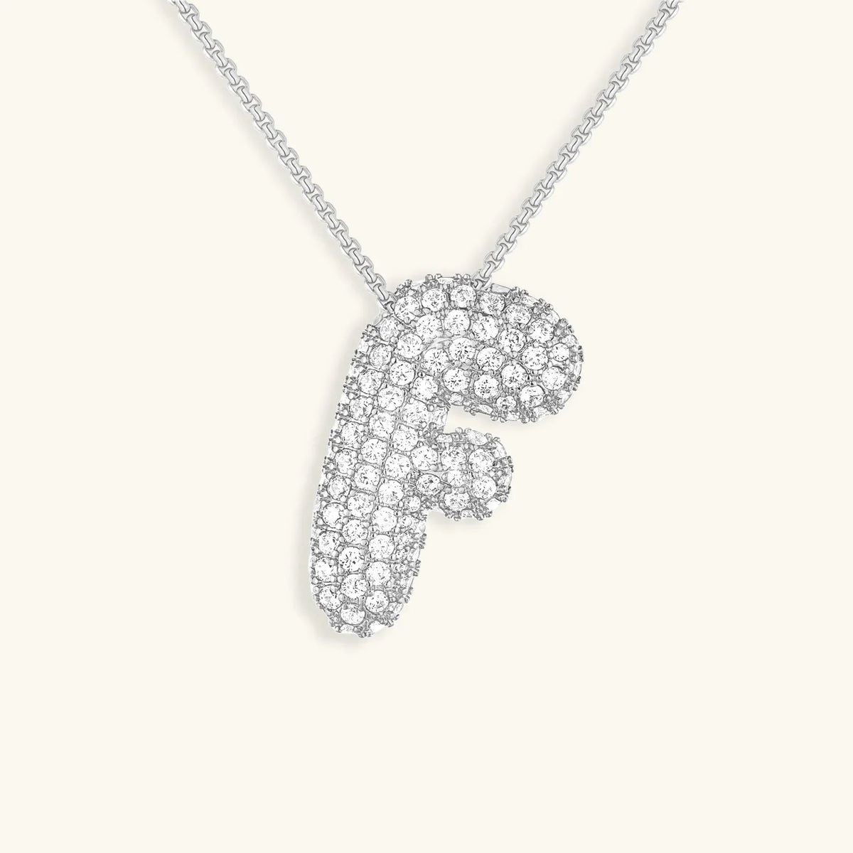 [AM Jewels]Bubble Initial Diamond Necklace