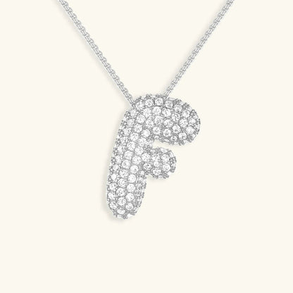 [AM Jewels]Bubble Initial Diamond Necklace