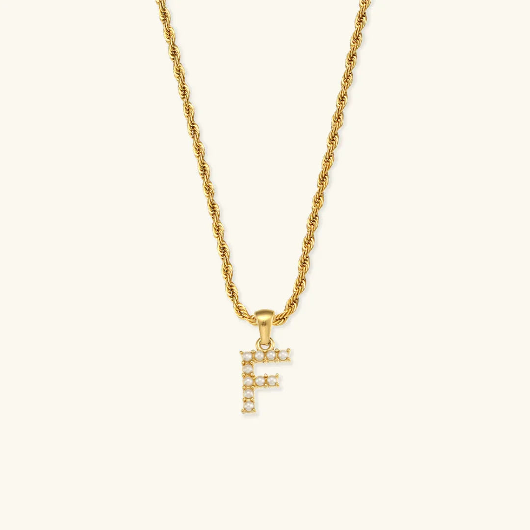 [AM Jewels]Elodie Initial Letter Pearl Necklace