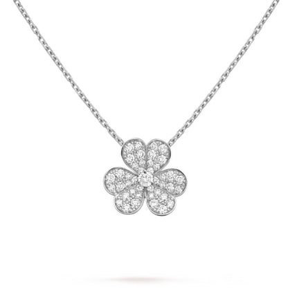 [Am jewelry]CLOVER DIAMOND NECKLACE SILVER