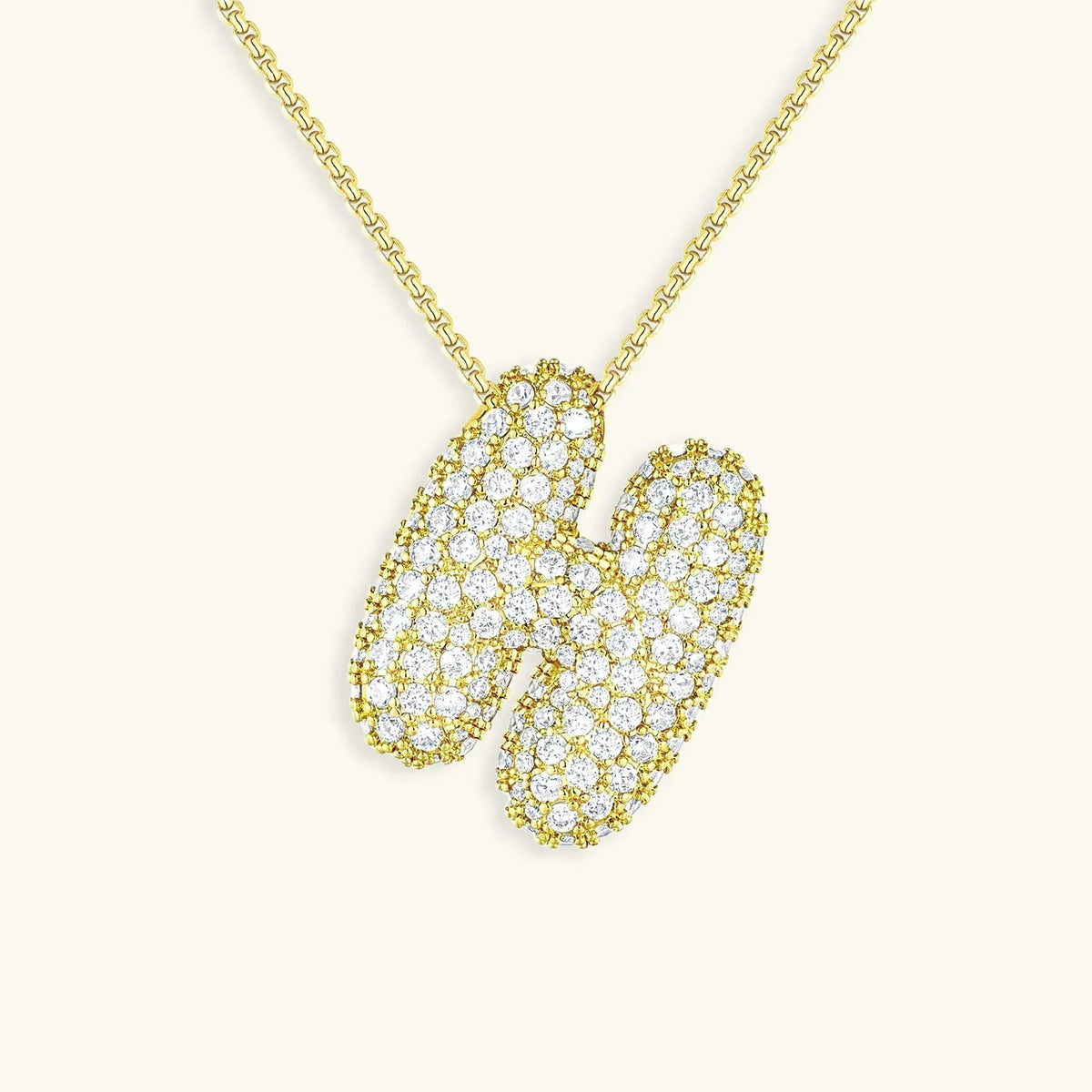 [AM Jewels]Bubble Initial Diamond Necklace