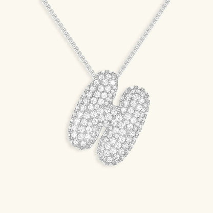 [AM Jewels]Bubble Initial Diamond Necklace