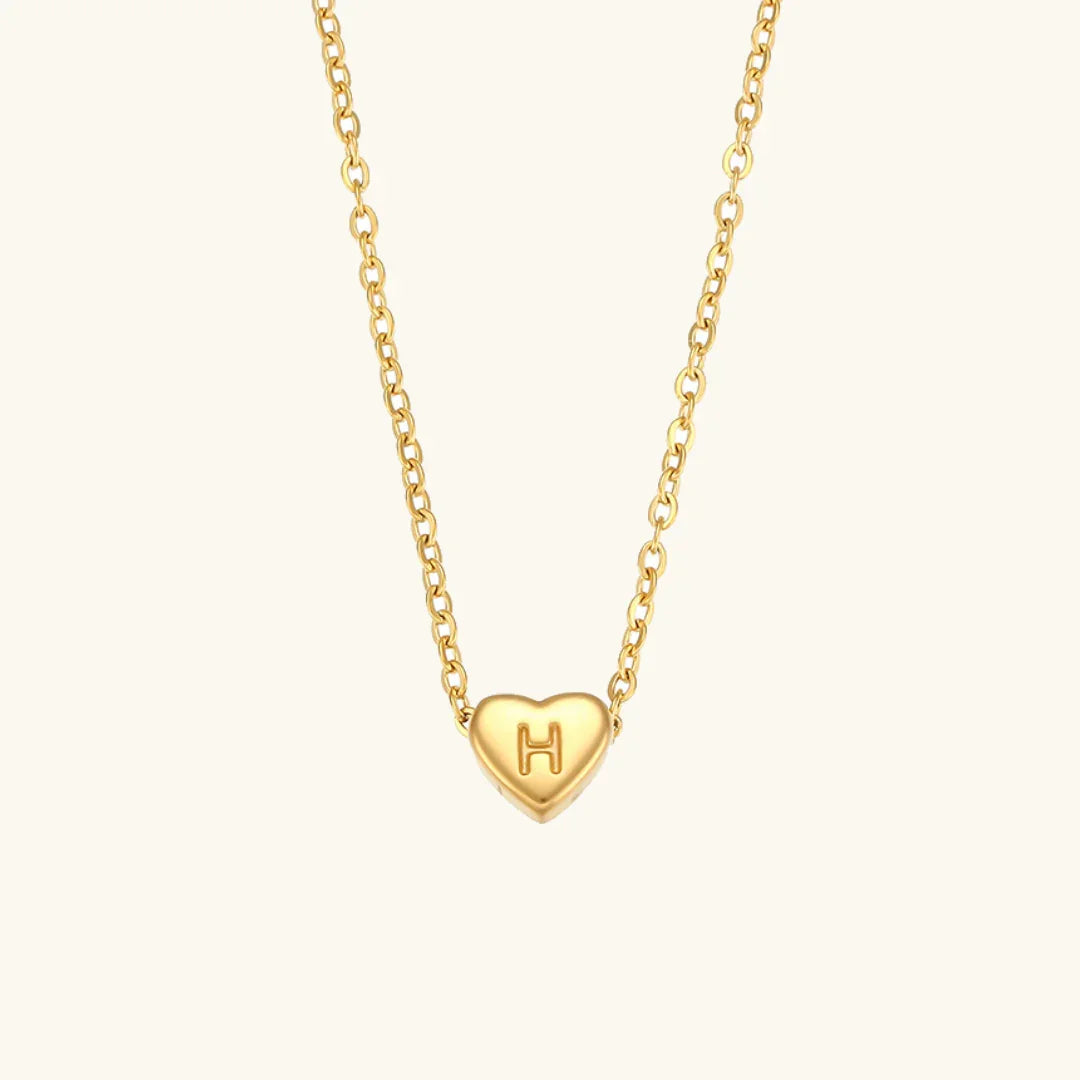 [AM Jewels]Heart Initial Gold Necklace
