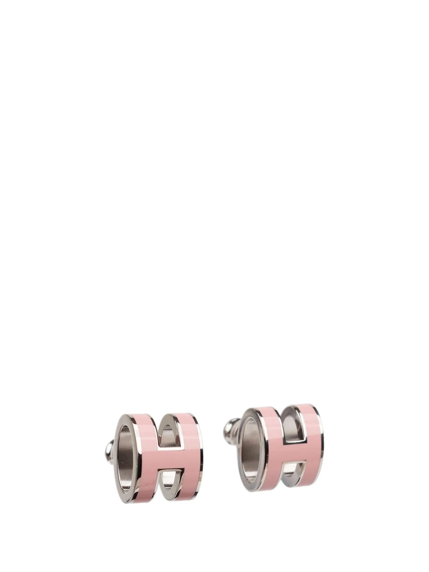[Am jewelry]MINI POP H SILVER EARRINGS PINK