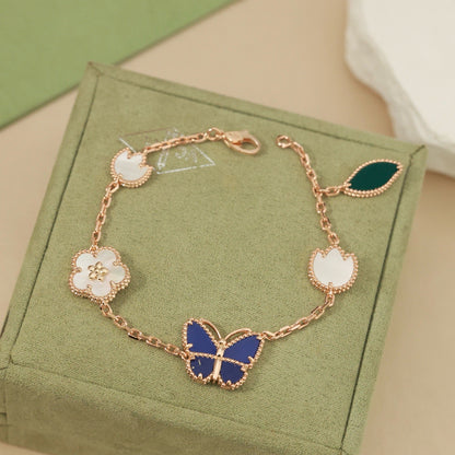 [Am Jewelry]LUCKY SPRING BUTTERFLY 5 MOTIF BRACELET