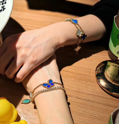 [Am Jewelry]LUCKY SPRING BUTTERFLY 5 MOTIF BRACELET