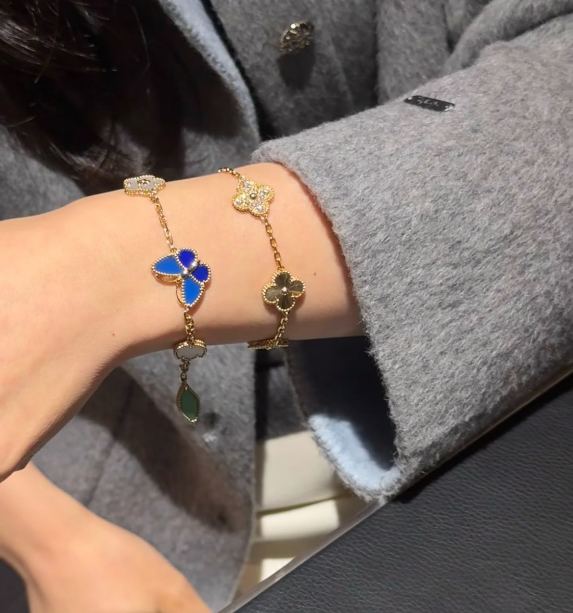 [Am Jewelry]LUCKY SPRING BUTTERFLY 5 MOTIF BRACELET