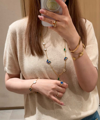 [AM Jewels]LUCKY SPRING BUTTERFLY 15 FLOWER NECKLACE