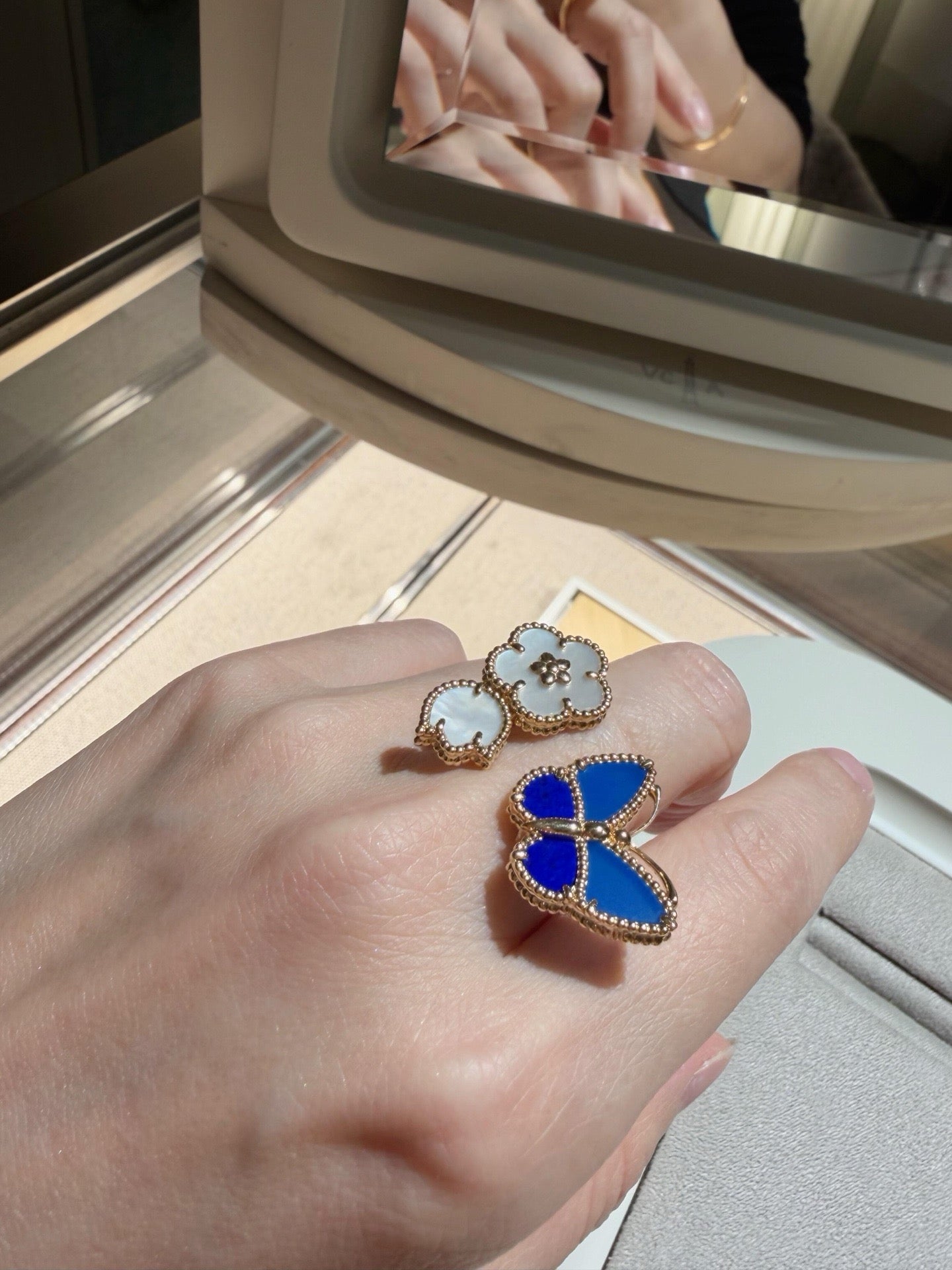 [Luxe]LUCKY SPRING BUTTERFLY OPEN-FACE RINGS