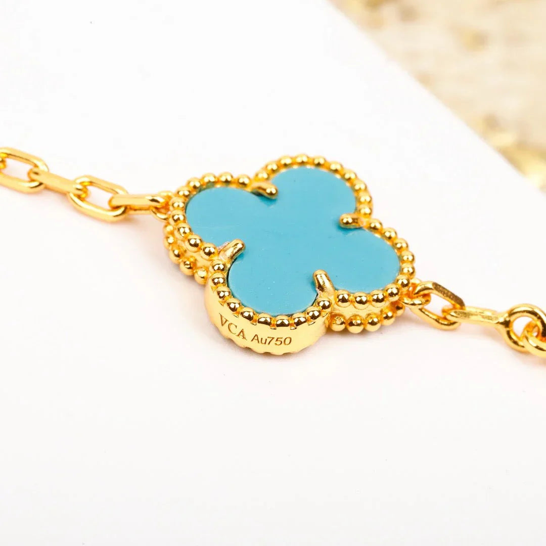 [Am jewelry] CLOVER 5 MOTIF TURQUOISE BRACELET COLLECTION