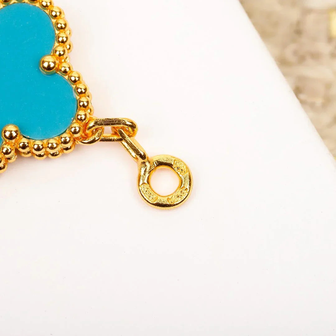 [Am jewelry] CLOVER 5 MOTIF TURQUOISE BRACELET COLLECTION